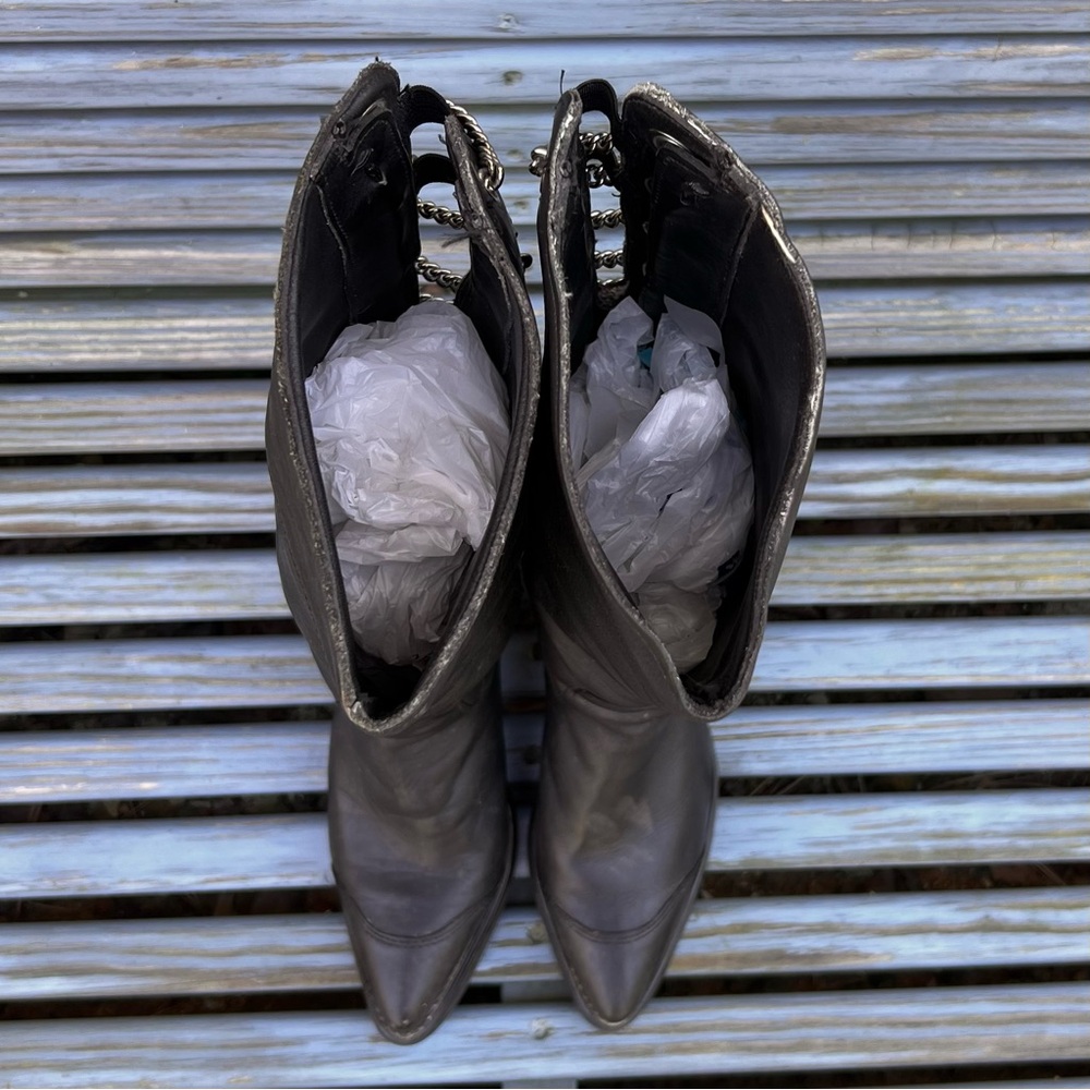 Vintage Harley Davidson Western Style Heeled Boots - Picture 5 of 11